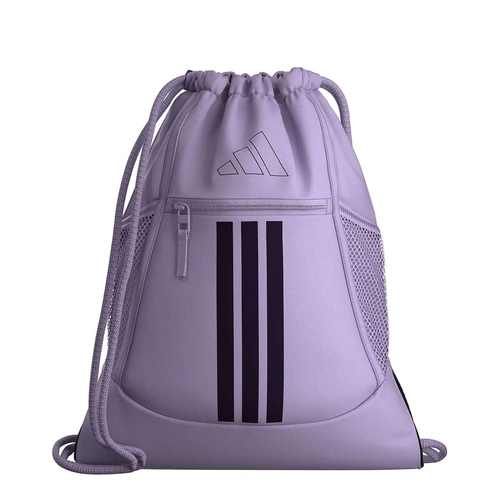Adidas 3 Stripe Drawstring Backpack Sackpack - Picture 3 of 5